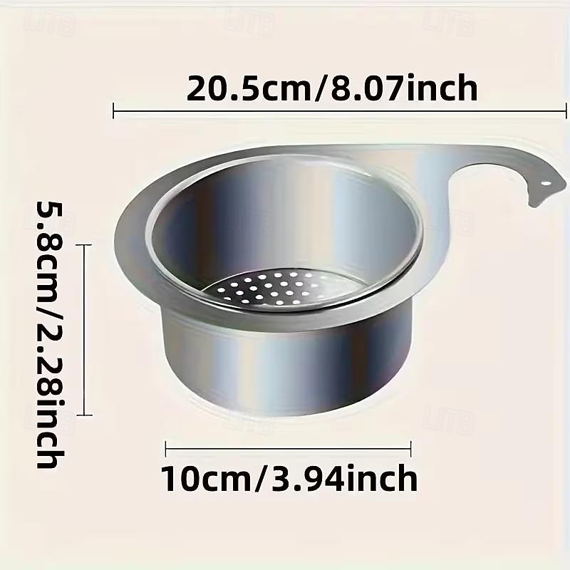 4 stk. kraftig avløpskurv i rustfritt stål til undervasken - plassbesparende kjøkkenorganisator med enkel rengjøring, solid konstruksjon, elegant design, moderne oppvaskkumtilbehør til kjøkken 2026 - $15.99 –P7