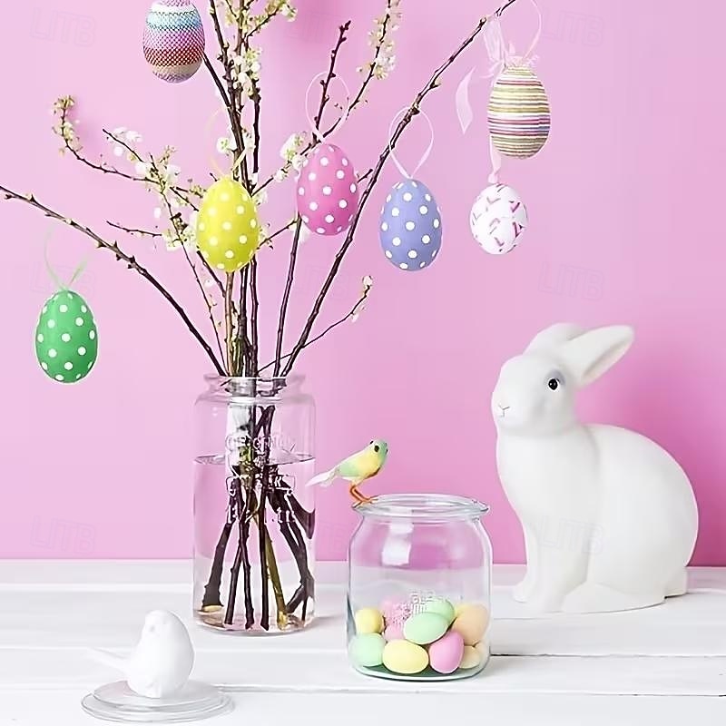 30 sztuk wiszących jajek wielkanocnych - kolorowe papierowe jajka wielkanocne - ozdoby choinkowe na przyjęcie urodzinowe, wystrój domu i do wnętrz 2026 - $23.99 –P2