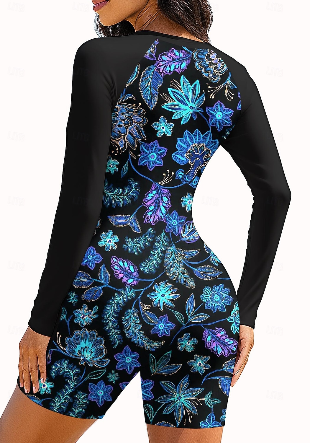 Women's Regular Rash Guard Bathing Suit Athletic Swimwear Floral Paisley Tropical Removable Pad Front Zip Boyleg UV Sun Protection UPF50+ Stretchy Long Sleeve Swimwear Bodysuit Surfing Beach Water 2026 - $35.99 –P2