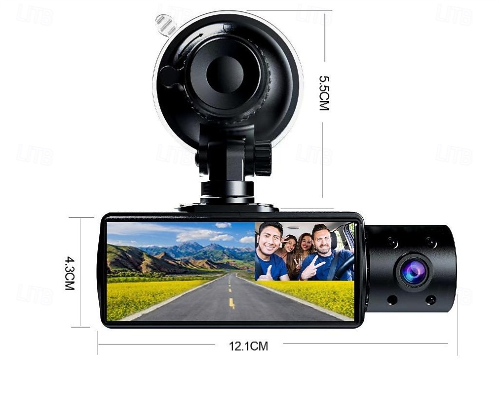 3.16-Inch High-Definition 1080P Screen Driving Recorder Three-Lens Car DVR With Reversing Image Loop Recording Motion Detection 2026 - $58.99 –P11