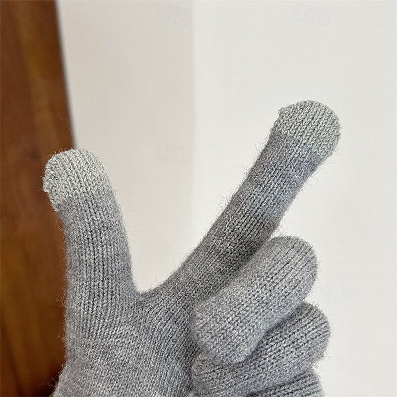 Herre 1 par Vinterhansker Strikkede hansker Fingerløse hansker Sport Mote Sport og friluft Hansker Hold Varm Helfarge Høst Svart Navyblå Lysegrå Mørkegrå 2026 - $12.49 –P9