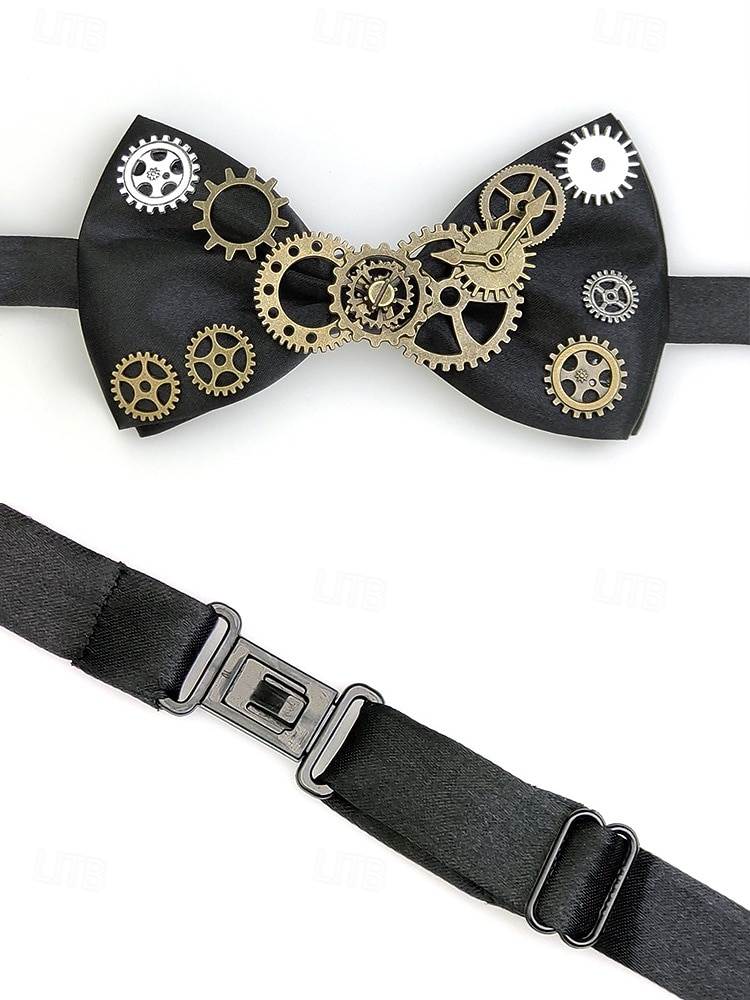Мужской галстук-бабочка в стиле стимпанк - многоцветный регулируемый полиэстеровый галстук-бабочка для карнавала косплея и тематических вечеринок 2026 - $11.99 –P7