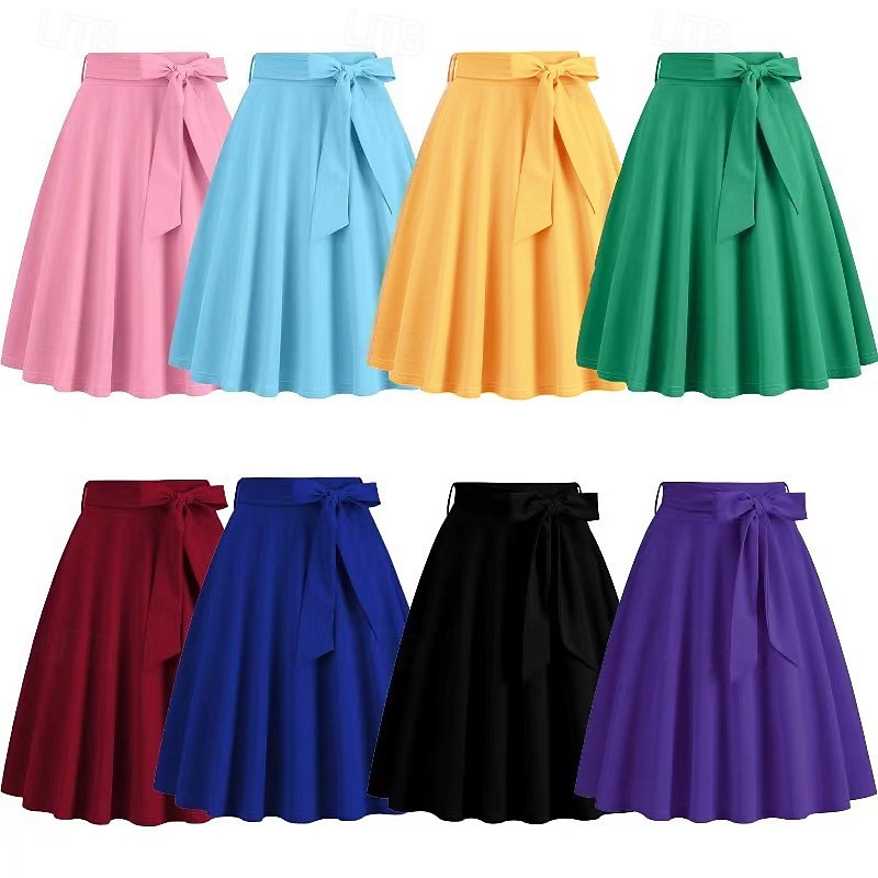 Ρετρό / Βίντατζ Δεκαετία του 1950 Ροκμπίλι Μέχρι το γόνατο Swing Φούστα Φανταχτερή Φόρεμα Γυναικεία Causal Καθημερινά Ρούχα Πάρτι Τσαγιού Ενήλικες Φούστα 2026 - $10.49 –P1