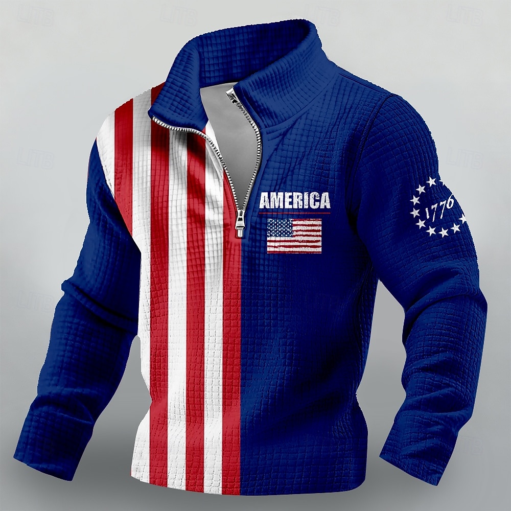 4 juillet 2026 250e jour commémoratif Sweat-shirt à capuche à manches longues drapeau américain pour hommes Casual extérieur de 2026 ? $33.99 –P4