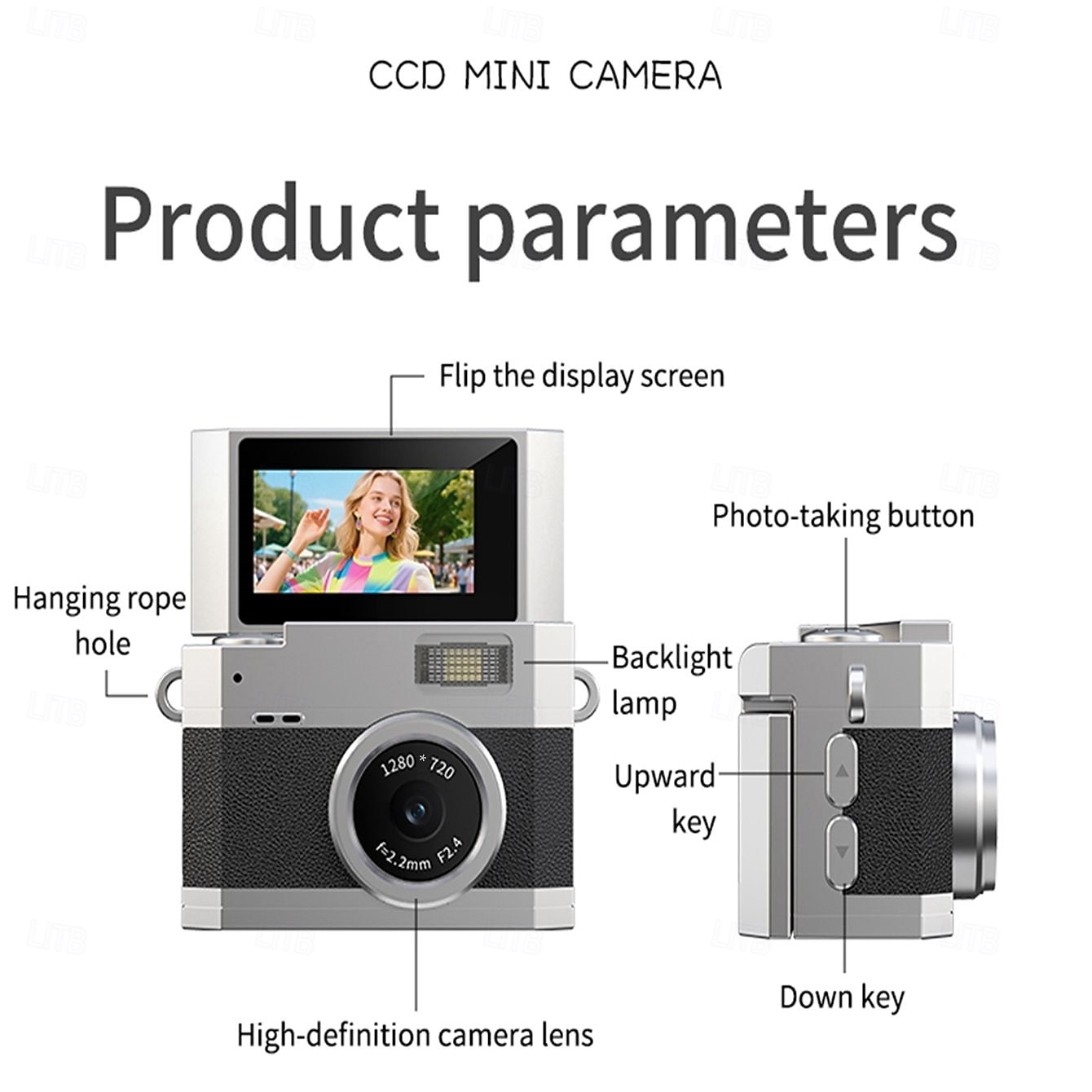 New Thumb-Sized Flip Screen Mini Camera Retro Digital Camera Mini with Lanyard 180 Flip Screen Video Mode Multi-Style Beauty Filters Valentine's Day Gift 2026 - $38.99 –P14