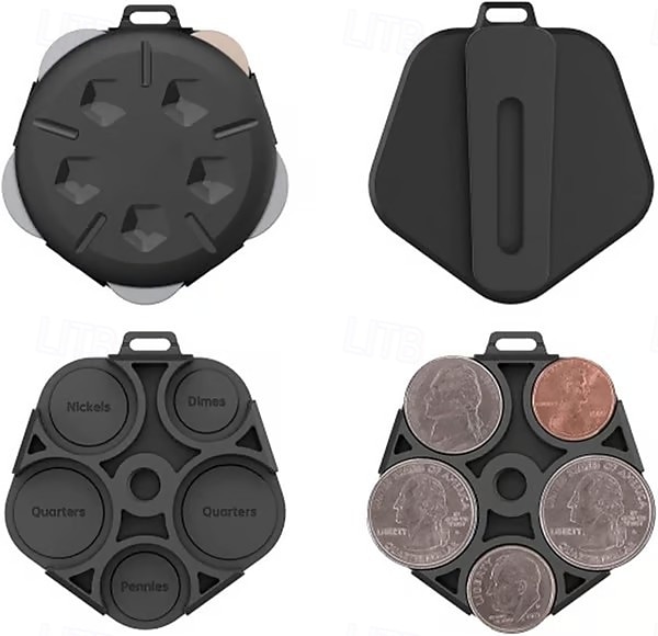 přenosná úložná schránka na mince, kompaktní organizér na mince, odolný cestovní držák na mince, stohovatelná nádoba pro snadné třídění a ukládání mincí 2026 - $16.99 –P4