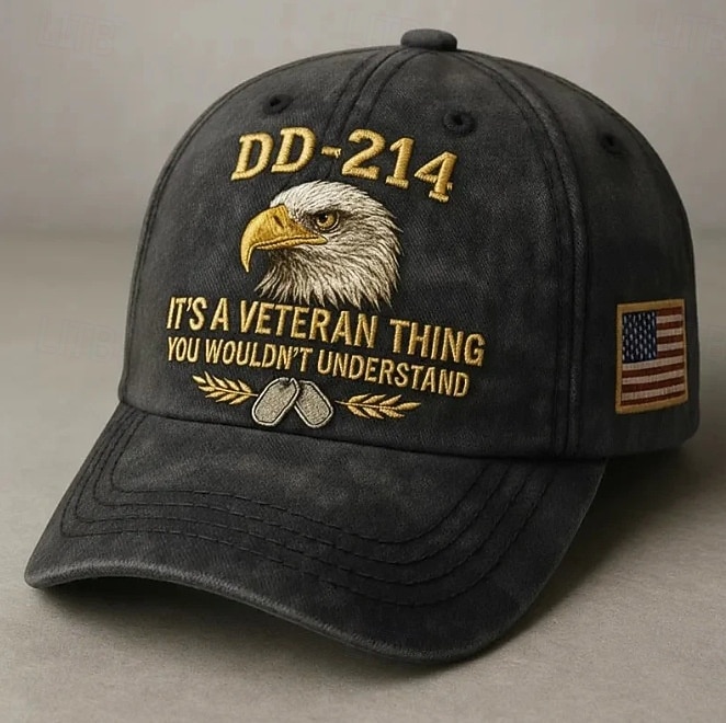 dd-214 veteranhatt for menn, digitaltrykk militær pensjonert caps med hvithodeørn-grafikk, «Det er en veterangreie» avslappet justerbar baseballcaps, hær, marine, luftforsvar, gave til veteraner 2026 - $19.99 –P3