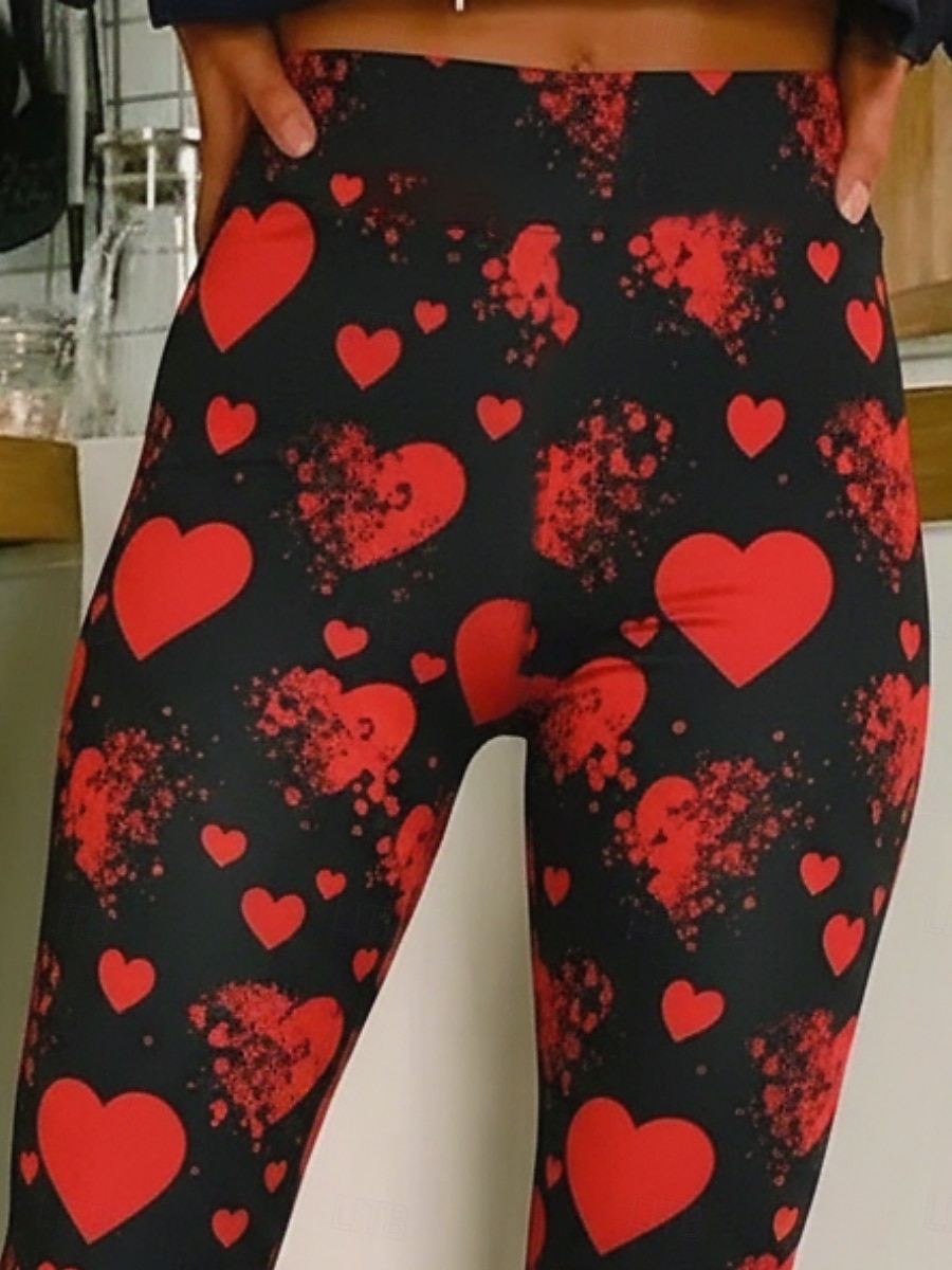 Dames Leggings Gezellige leggings Vakantie Casual Volledige lengte Hoge taillePantsValentijnsdag Hart Grafisch Opdrukken Comfort Comfortabel Rekbaar Casual Dagelijks Vakantie Wit Blozend Roze Rood 2026 - $20.99 –P2