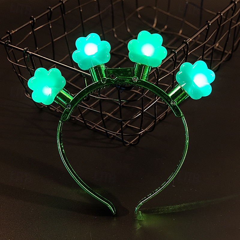 fascia per capelli con luci per il giorno di San Patrizio, cappelli con trifoglio, decorazioni per il giorno di San Patrizio del 2026 a $16.49 –P1