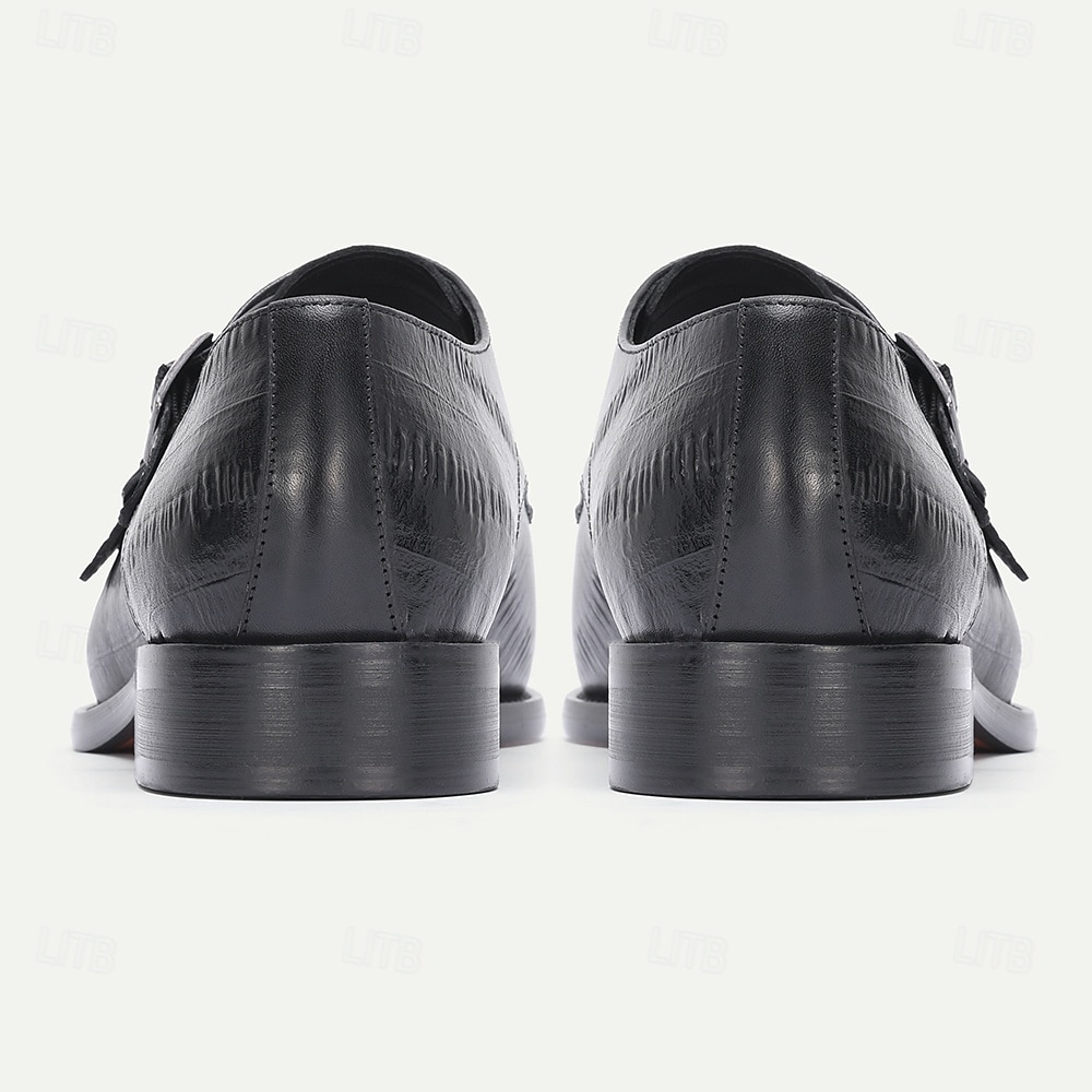 czarne skórzane półbuty męskie typu oxford – klasyczny, sznurowany model z perforowanymi detalami, idealne na wesela, spotkania biznesowe i oficjalne okazje 2026 - $94.99 –P4