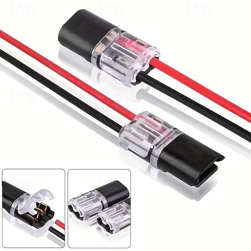 50 יחידות מחברי חוטי LED ניתנים לחיבור, מסופי חוט אוניברסליים דו-כיווניים קומפקטיים 2 פינים, מחברי חוטים מהירים ללא פס AWG 20-24 2026 - $15.99 –P3