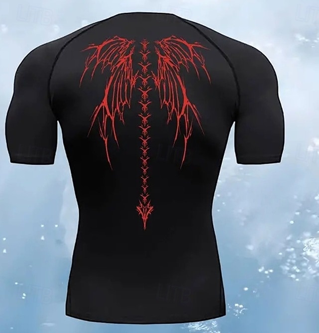 Муж. Компрессионная футболка Спортивная рубашка Фитнес-рубашка С короткими рукавами Футболка Футболка Повседневные Одежда для спорта и отдыха Лето Графика 2026 - $15.49 –P1