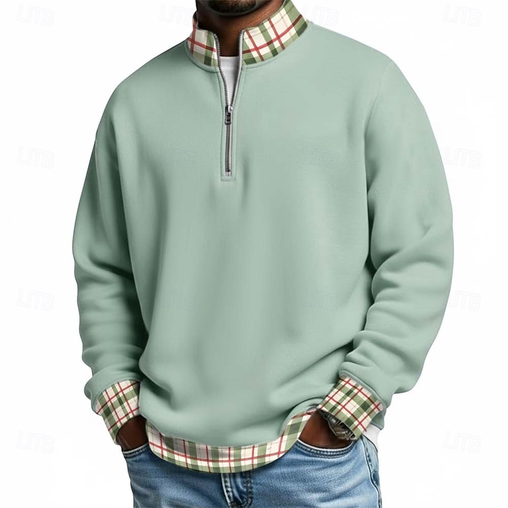 Per uomo Plaid Magliette Polo a Nido d'Ape Polo con zip Manica Lunga Magliette polo Colletto alla coreana Casual Scuola Athleisure Ferie Abbigliamento quotidiano Stampa 3D Polo con cerniera a un del 2026 a $24.99 –P1