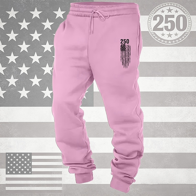 Herr Joggingbyxor Joggare Långbyxor Snörning Ficka Elastisk midja Landsflagga Komfort Andningsfunktion Dagligen Utomhus Amerikas 250-årsjubileum Semester Mode Vit Vin Microelastisk 2026 - $13.49 –P6