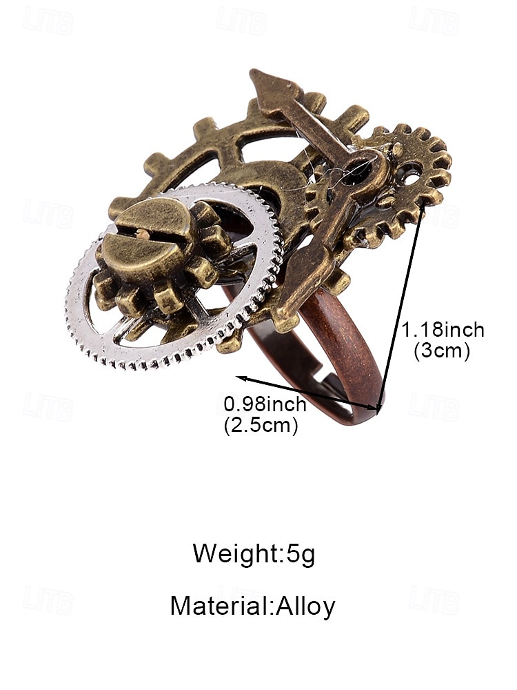 Naisten Mardi Gras steampunk antiikkiseosrataskäyttö ja kelloa käden sormus - monivärinen teollinen lisävaruste karnevaaleille ja pukeutumisjuhliin 2026 - $7.99 –P8