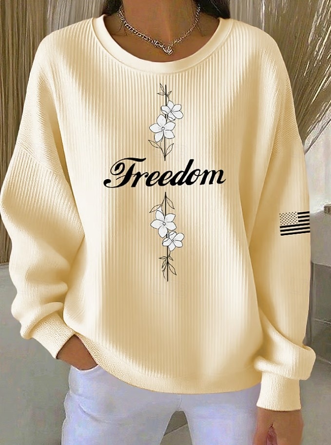 Mujer Pullover Estampado Graphic Letra Cálido Clásico Casual Manga Larga Cuello Barco Tops regulares Casual Hogar Calle Azul Piscina Amarillo Claro Rosa Claro Bleu Ciel Negro Primavera Otoño 2026 - $29.99 –P8