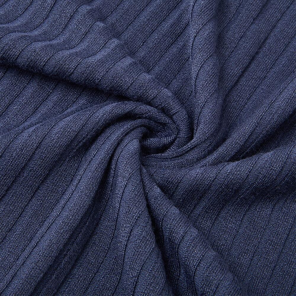 Men's Rib Knit Top Textured Street Casual Lapel Long Sleeve Basic Modern Plain Buttons Spring Fall All Seasons Slim Fit Blue White Navy Blue Gray Rib Knit Top 2025 - $25.99 –P15