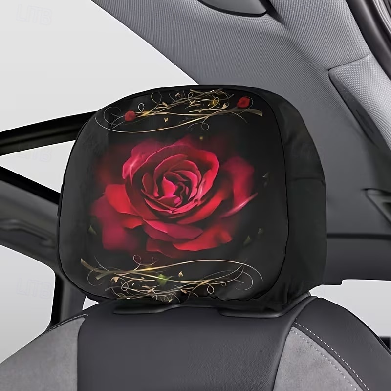 2pcs Cute Flower Love Heart Print Headrest Covers, Valentine's Day Heart-Eyed Girl Car Headrest Protector, Interior Decor, No Filling, Easy to Install and Wash, Suitable for Long-Distance Travel Naps 2026 - $14.99 –P13