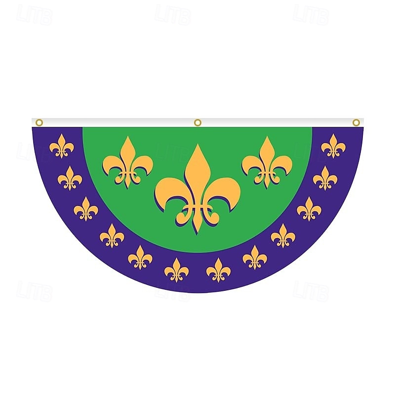 Brazil Carnival Flag, Mardi Gras Half Flag, Carnival Party Decorations, Festive Atmosphere, Colorful Festival Flag for Home, Parade, and Outdoor Event Decor 2026 - $6.99 –P14