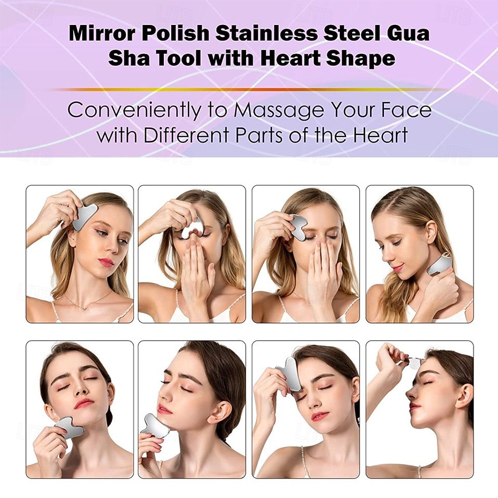 mágneses gua sha szerszám rozsdamentes kaparó arcmasszázs arc lift bőrfeszesítés hűsítő fém kontúr csökkenti a duzzanatot 2026 - $10.99 –P4
