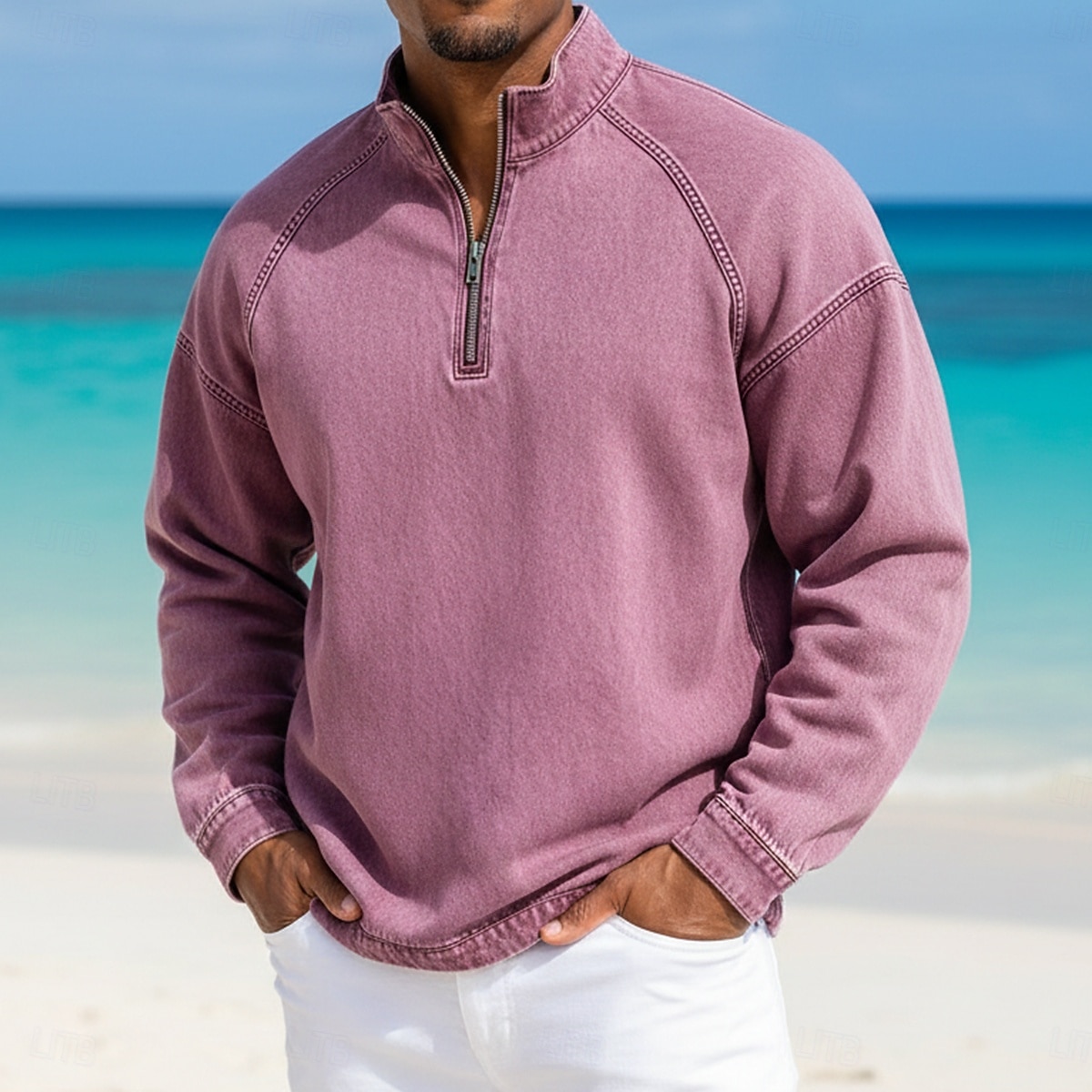 Per uomo Camicia 100% cotone lavaggio acido Maglietta Manica Lunga Collo alla coreana Autunno & Inverno Primavera Autunno Semplice Vintage Streetwear Casual Con zip Tinto in capo Sbiadito Casuale del 2026 a $33.99 –P4