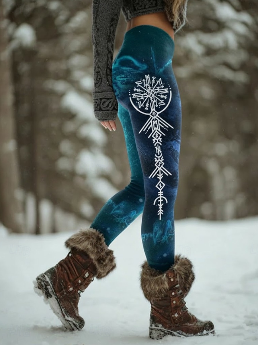 Per donna Leggings Vacanza Vintage Stile Etnico Lunghezza intera Vita Alta Grafico Astratto Stampa 3D Asciugatura Rapida Traspirabilità Morbido Elasticizzato All'aperto Blu Primavera Autunno Inverno del 2026 a $21.99 –P1