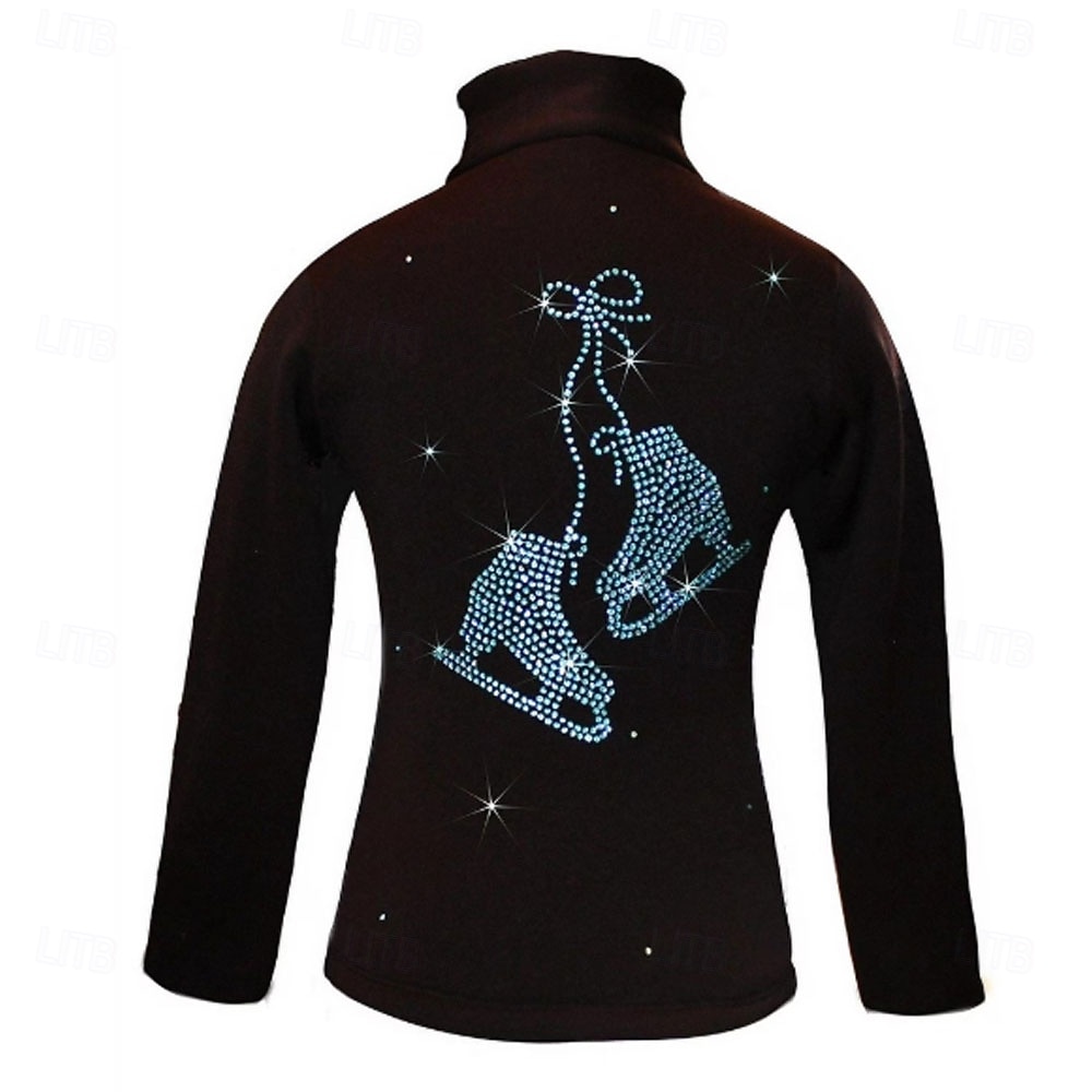 Fleecetakki taitoluisteluun Naisten Tyttöjen Luistimet Takki Topit Musta Tilkkutäkki Spandex Elastinen Kouluts Kilpailu Luisteluasu Pidä lämpimänä Klassinen Kristalli / Strassi Pitkähihainen Luistelu 2026 - $96.99 –P1