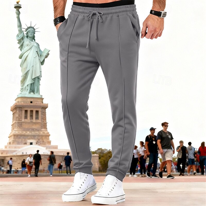 Men's Sweatpants Joggers Trousers Drawstring Pocket Elastic Waist Plain Comfort Breathable Outdoor Daily Holiday Vacation Fashion Blue Black Micro-elastic 2026 - $17.99 –P9