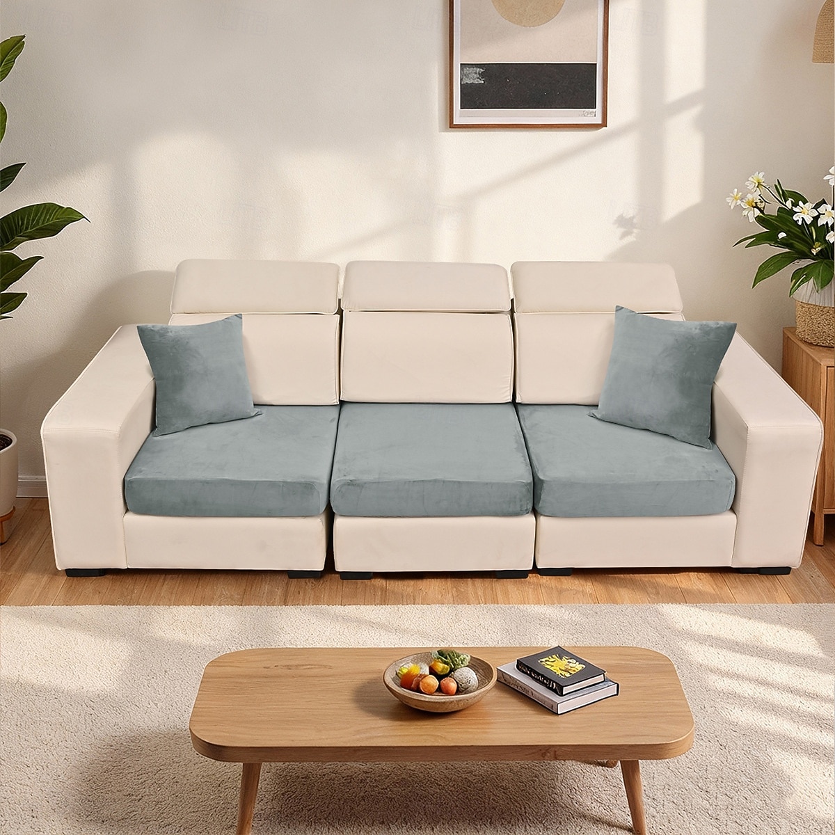 1/2/3 housses de coussin de canapé en velours argenté élastique uni, style européen, douces et résistantes, idéales pour la décoration et la protection de votre intérieur. de 2026 ? $10.49 –P3