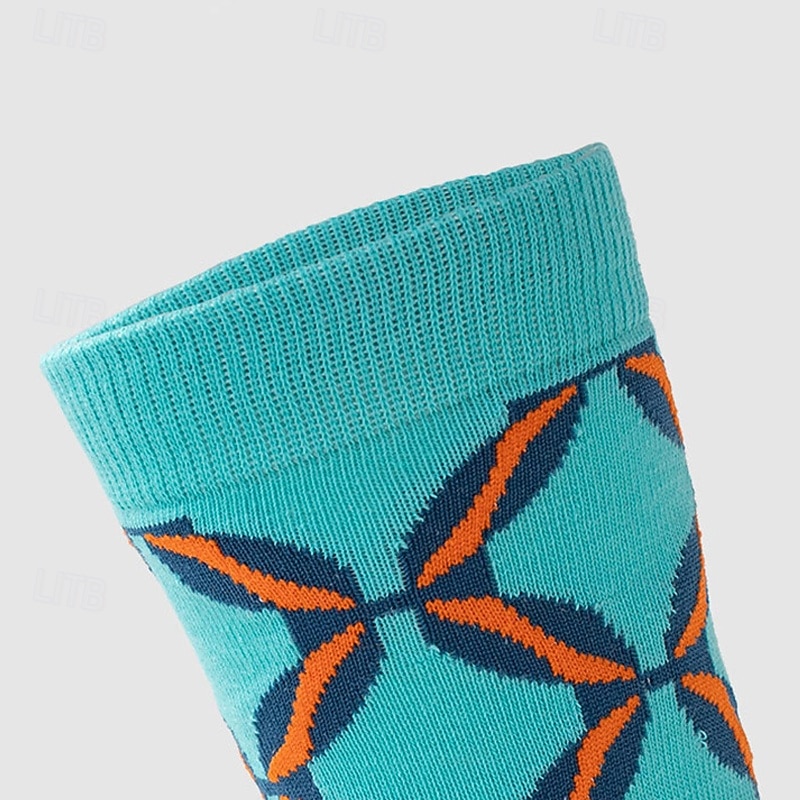 Hombre 5 pares Calcetín Calcetines para correr Calcetines informales Azul Piscina Rojo Color Geométrico Exterior Ropa de calle Vacaciones Medio Todas las Temporadas Moda Ropa de calle 2026 - $12.49 –P8