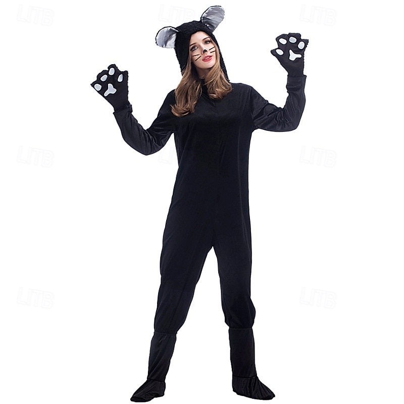 Kigurumi-pysjamas Fancy kostyme Onesie-kostyme Dyremønster Katt Varm søt stil Behagelig Med hette Fleece Voksne Herre Dame Karneval Påske Fest Ytelse homewear Kle deg opp 2026 - $57.99 –P7