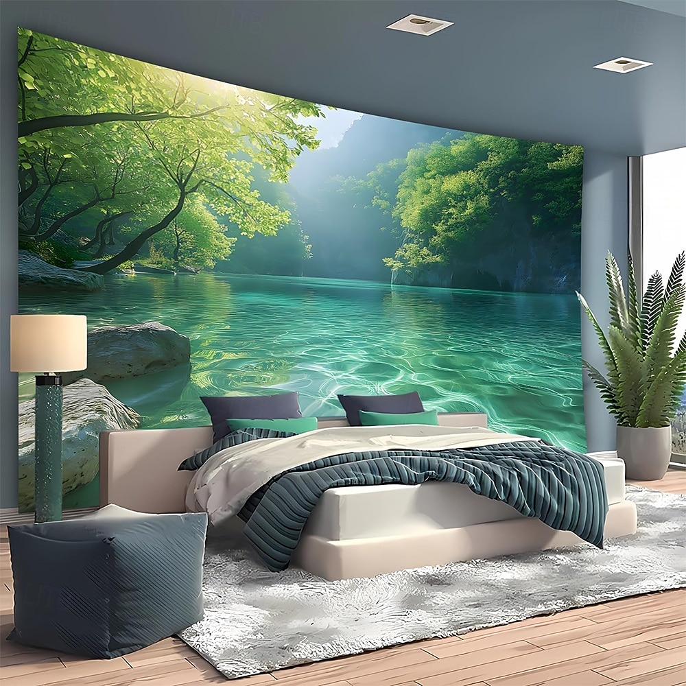 arazzo Striscioni Coperta Lago 森林 3D Camera da letto Soggiorno Dormitorio Stanza per adolescenti Dormitorio universitario Portico a muro Arredamento per la casa del 2026 a $20.99 –P5