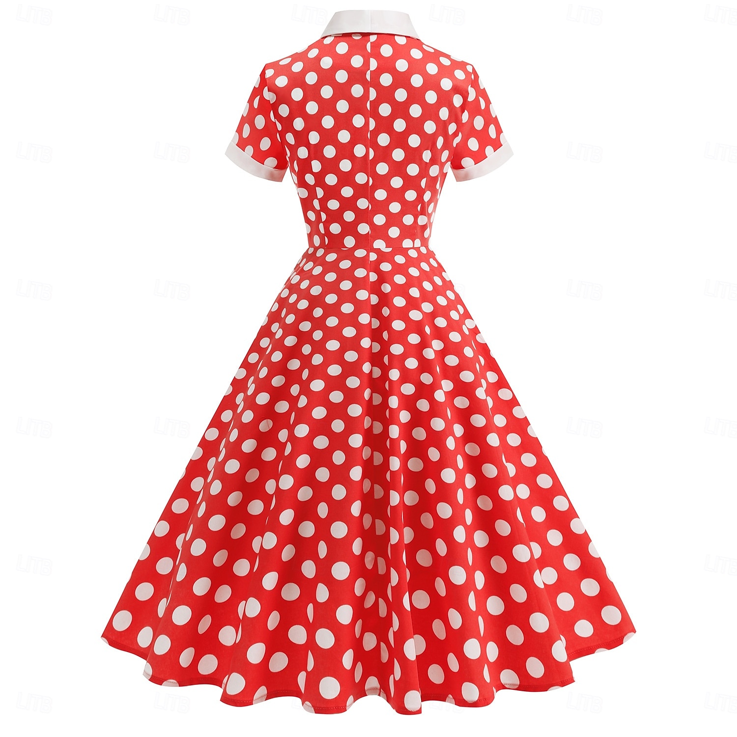 1950-es Retró Rockabilly Déli Swing ruha Flare ruha Rövid ujjú Pöttyös Karcsúsított Jelmez Női Farsang Valentin nap Hétköznapi Hazaérkezés Retro témájú buli Felnőttek Ruha Tavaszi nyár 2026 - $55.99 –P5