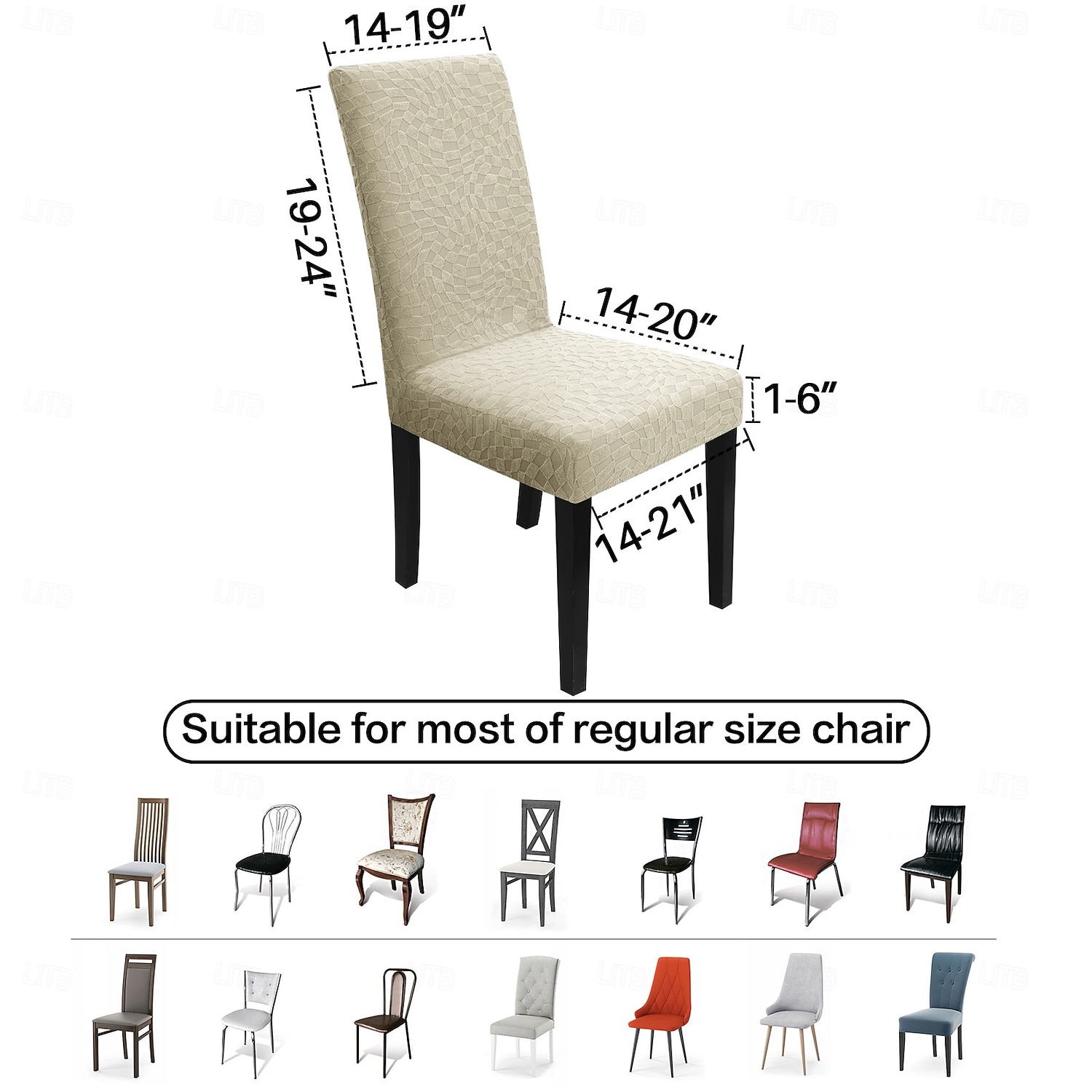 Vanntett stoltrekk tykt jacquard stretch heldekkende ett stykke spisestuestoltrekk bordstolsett 2 4 6 deler 2026 - $15.49 –P1