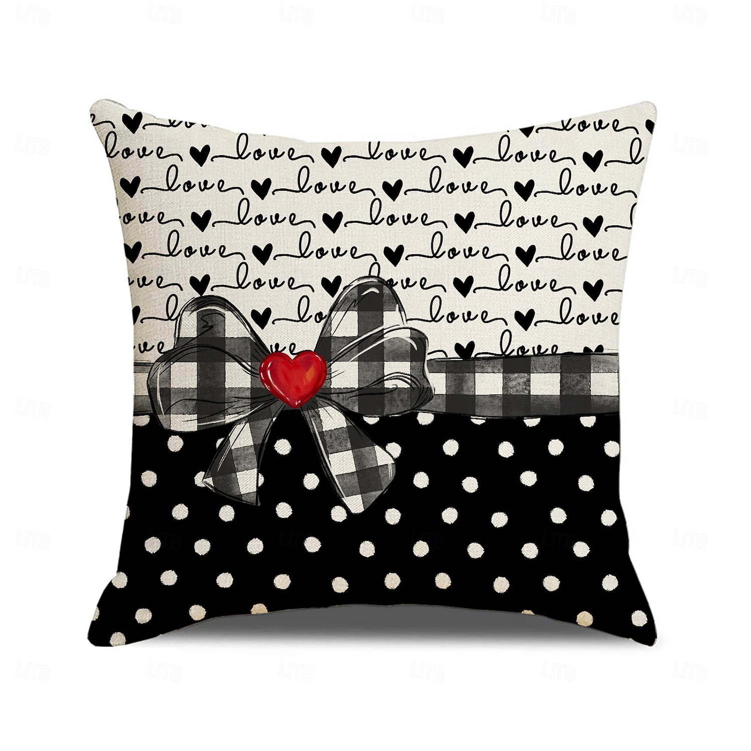 povlak na polštář s motivem srdce na Valentýna, dekorativní polštář s potiskem lnu, polštář do čela postele do ložnice, slavnostní dekorační polštář na postel, pohovku, obývací pokoj 2026 - $12.99 –P10