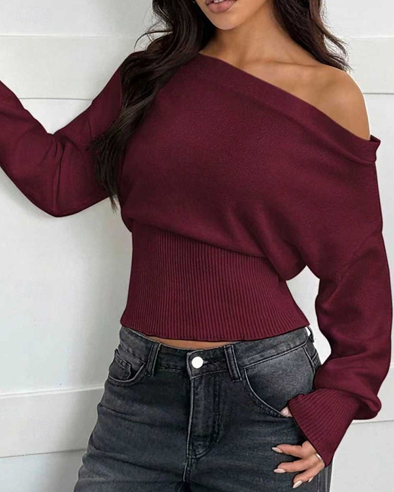 Жен. Блуза Нарядные Топы Рюши Туника Полотняное плетение Элегантный стиль Винтаж Дамы Длинный рукав С открытыми плечами Обычные топы Повседневные Офис Праздники Черный Белый Винный Коричневый Серый 2026 - $33.99 –P9