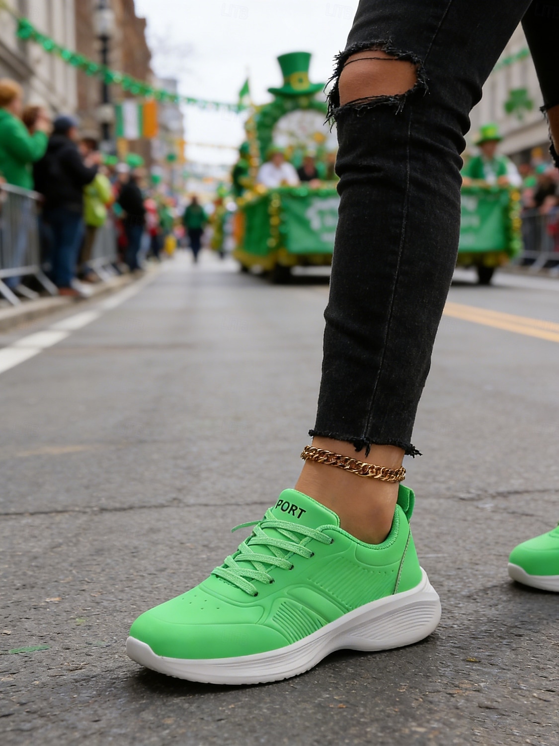 Women's Green Lace-Up Sporty Sneakers – Perfect for St. Patrick's Day Parades, Casual Outings and Active Days 2026 - $42.99 –P4