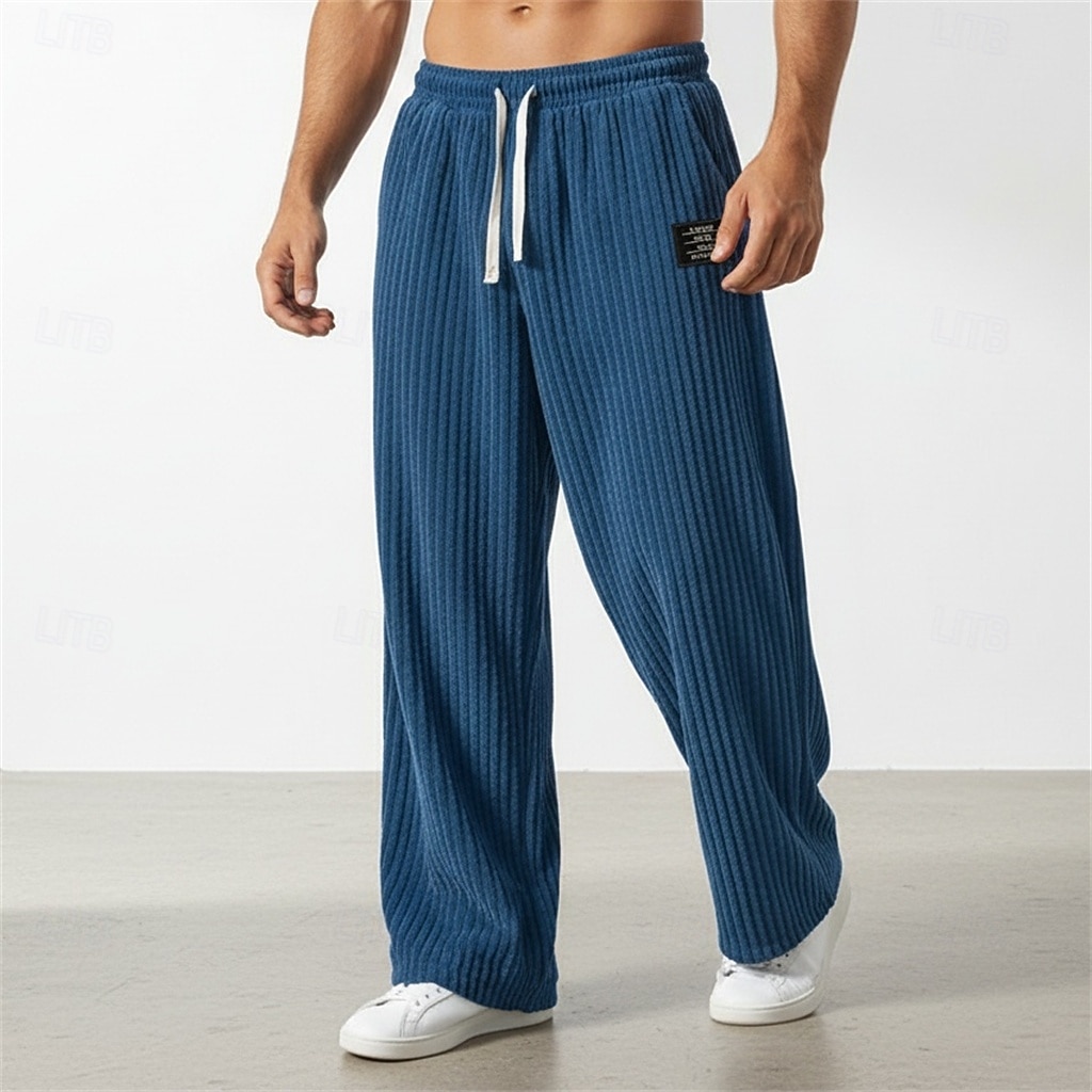 Per uomo Pantaloni da tuta Pantaloni Pantaloni in velluto a coste Pantaloni Larghi Pantaloni della tuta a gamba dritta Coulisse Elastico in vita Tinta unica Comodità Lunghezza intera Casuale del 2026 a $25.99 –P10