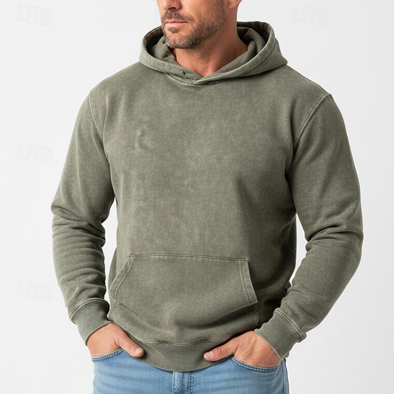 Per uomo Felpa con cappuccio Maglione Nero Rosa Verde militare Viola Caffè Con Cappuccio Semplice Tasca a marsupio Casuale Quotidiano Sport & Outdoor Vintage Cool Abbigliamento Sportivo Primavera del 2026 a $39.99 –P1