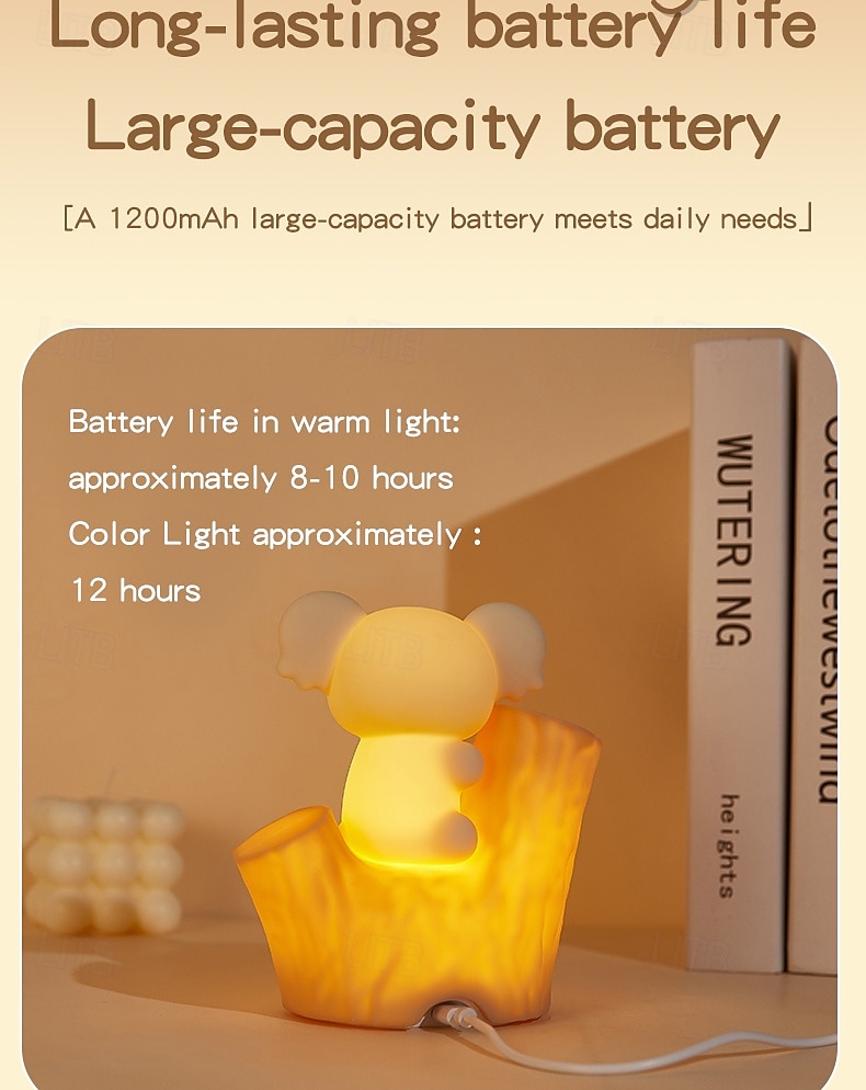 7-Color Gradient Koala Soft Silicone Patting Light Usb Charging Nightlight Timer Christmas New Year Festival Birthday Gift Bedroom Atmosphere Light 2026 - $23.99 –P16