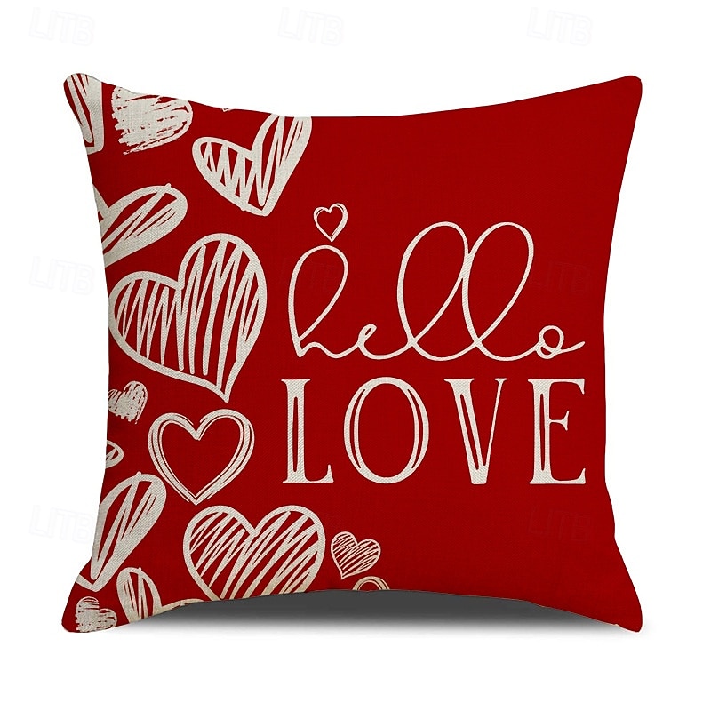 Valentine's Day Heart Pillow Cover, Red Heart-Shaped Cushion, Cozy Throw Pillow for Sofa, Romantic Atmosphere Decor for Living Room and Bedroom 2026 - $13.99 –P6