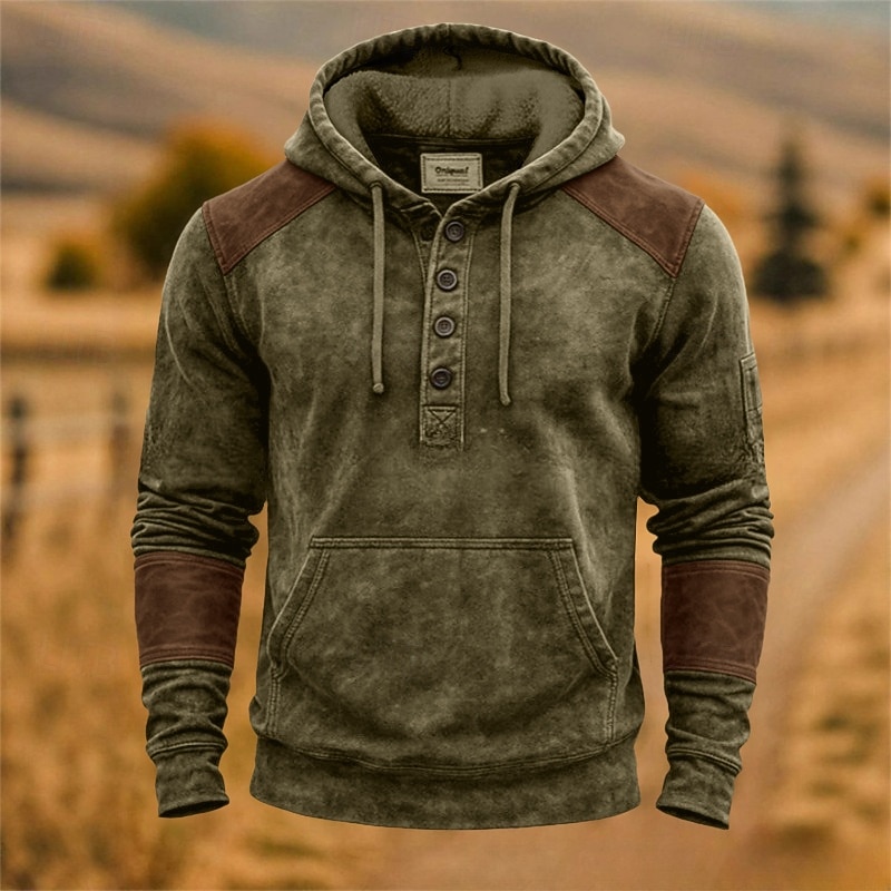 Pánské Kapuce Svetrová mikina s kapucí Mikina s kapucí Hnědá Trávová zelená Kapuce Bez vzoru Slátanina Klokaní kapsa Sporty a outdoor Ležérní Denní Polyester Vinobraní Šik ven Chladný Zima Oblečení 2026 - $34.99 –P2