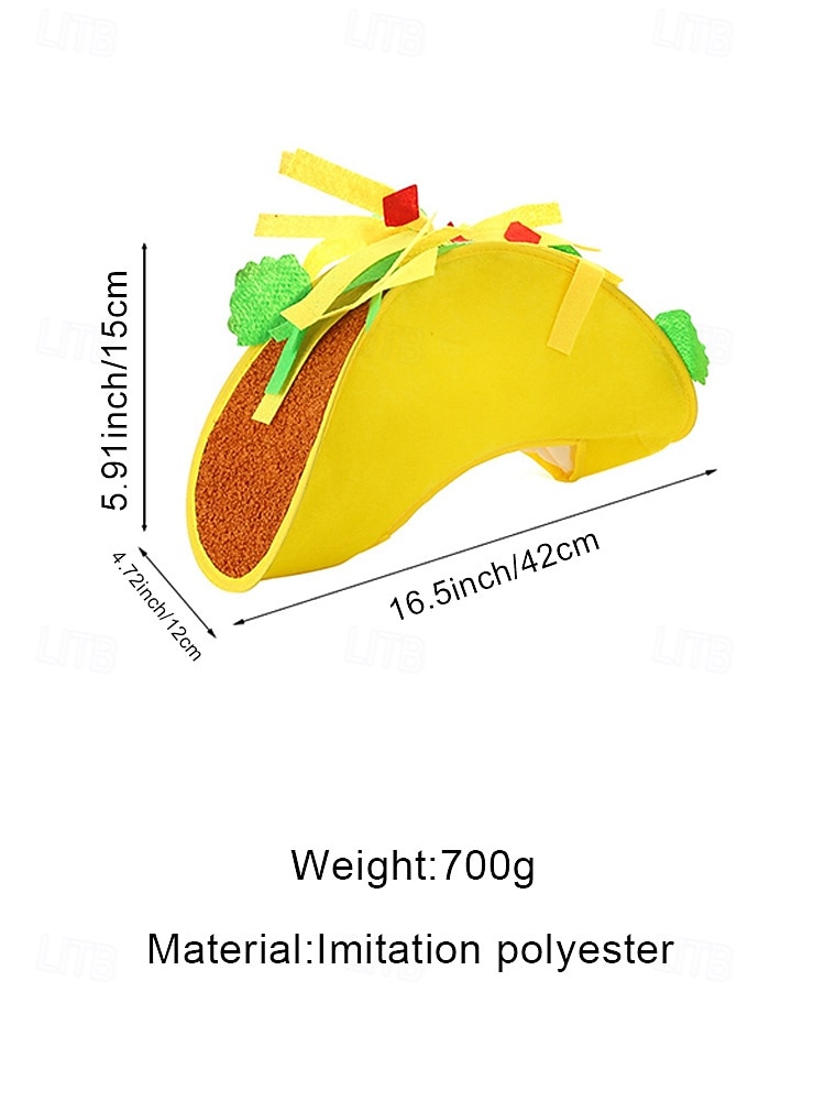 Мужские шляпы Mardi Gras из полиэстера с тематикой еды – забавные дизайны с картошкой фри и тако для карнавала и маскарадных вечеринок 2026 - $14.99 –P8
