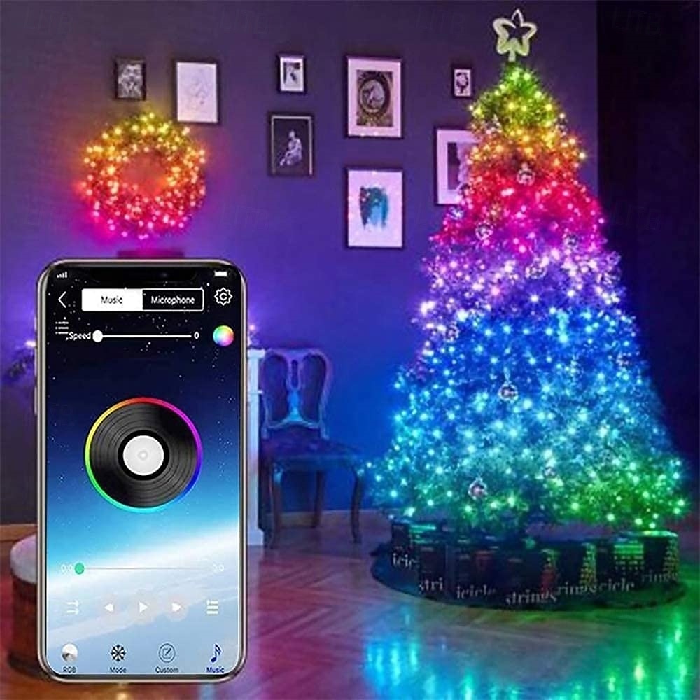Guirlande lumineuse colorée Bluetooth App étanche en fil de cuir effet coloré de course de chevaux guirlande féerique lumières décoratives d'ambiance pour arbres mariage festival fête du Nouvel An de 2026 ? $7.49 –P2