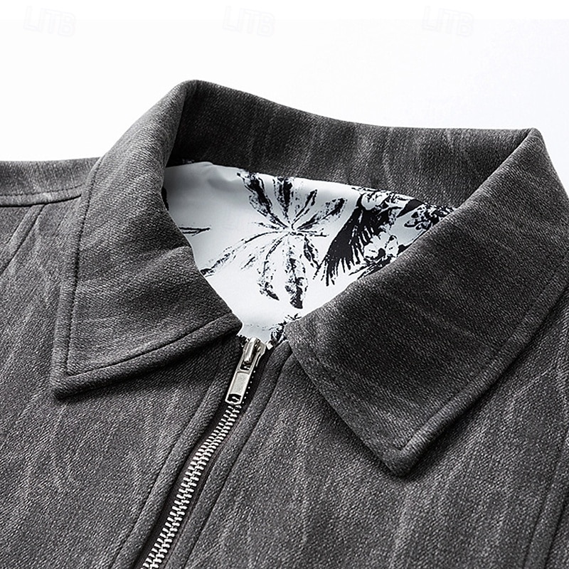 Homme Veste Légère Veste Décontractée Quotidien Extérieur Avec Poches Printemps Automne Uni Streetwear Élégant Col Rabattu Régulier Violet Vert Gris foncé Veste de 2026 ? $53.99 –P7