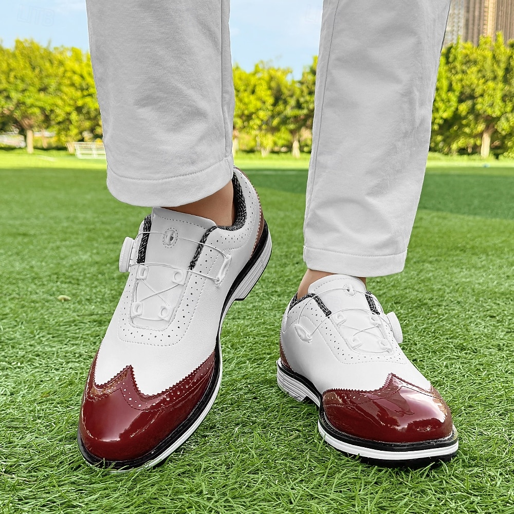 Heren golfschoenen – comfortabel wit en bordeauxrood design voor optimale prestaties en stijl op de golfbaan. 2026 - $79.99 –P24