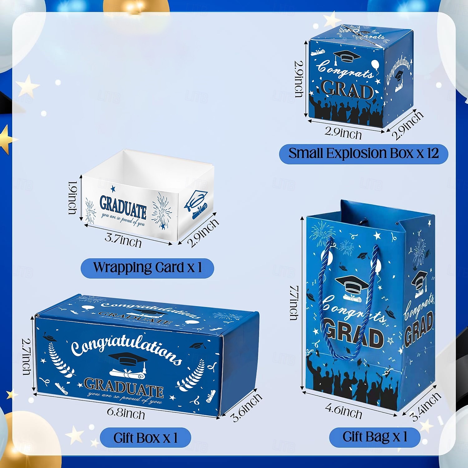 صندوق هدايا تخرج منبثق، صندوق هدايا مفاجئ قابل للقفز، صندوق هدايا ورقي أزرق احتفالي بتصميم غطاء، صندوق نقود قابل للطي قابل للطي قابل للقفز، صناديق هدايا منبثقة فريدة قابلة للطي قابلة للطي 2026 - $15.99 –P6