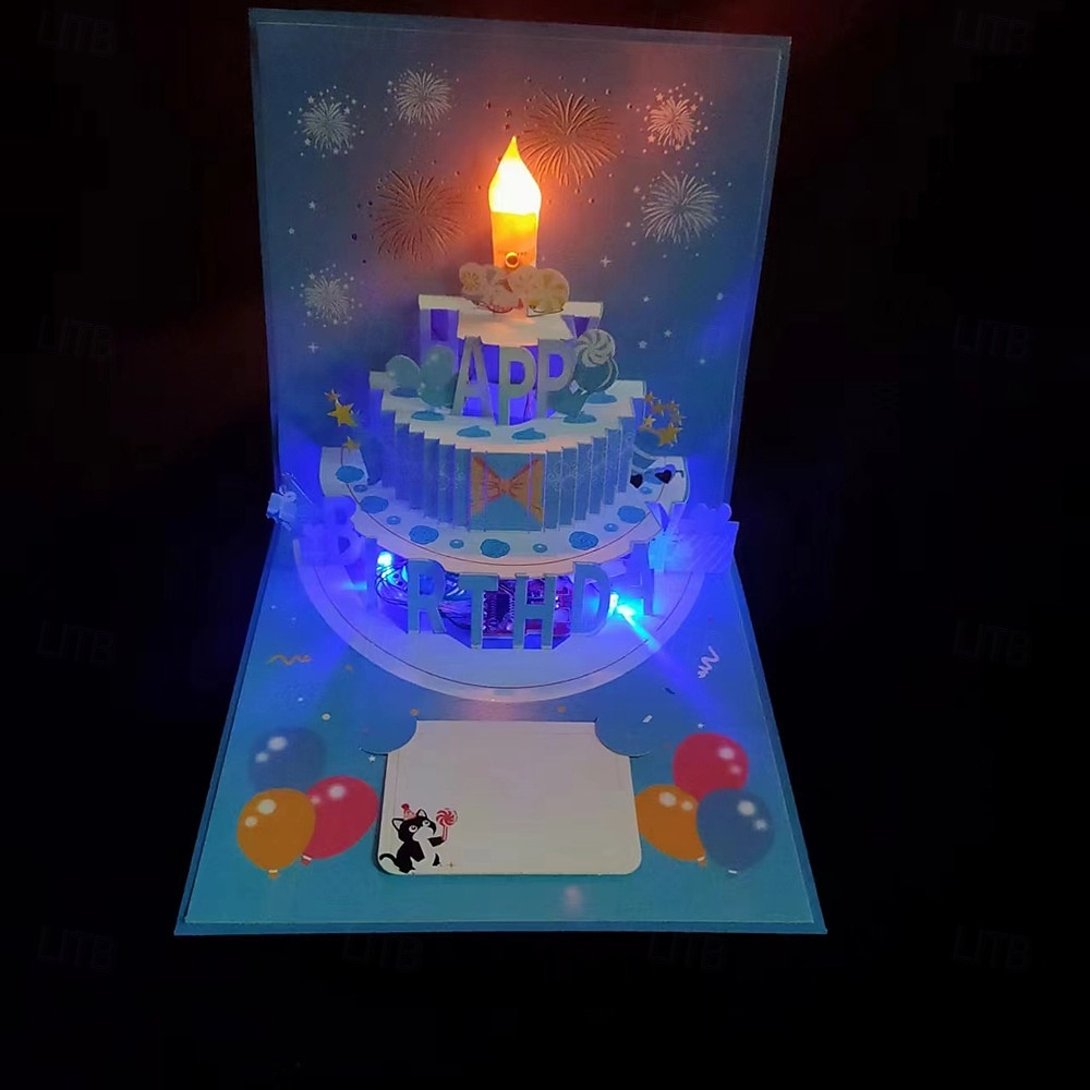 Geburtstagskarten, Feuerwerk, Pop-up-Torte, Licht- und Musikeffekte, Geburtstagsgeschenke, Dekorationen, Valentinstagsgeschenke, Vatertagsgeschenke, Muttertagsgeschenke 2026 - $28.79 –P4