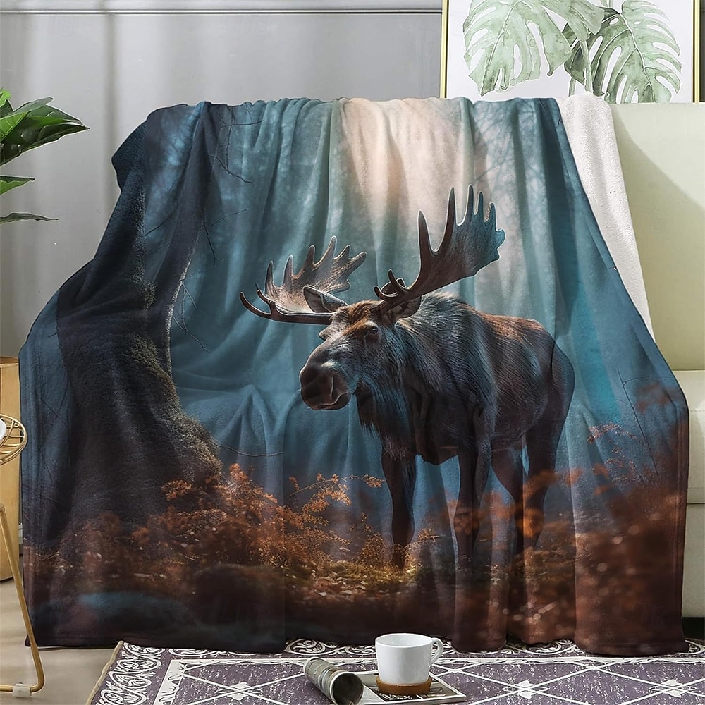 tapet Teppe Fleece-tepper Reinsdyr 3D Fantasi Soverom Sofa Seng Dekorativt teppe Varmt teppe Hjemmedekor 2026 - $24.99 –P1