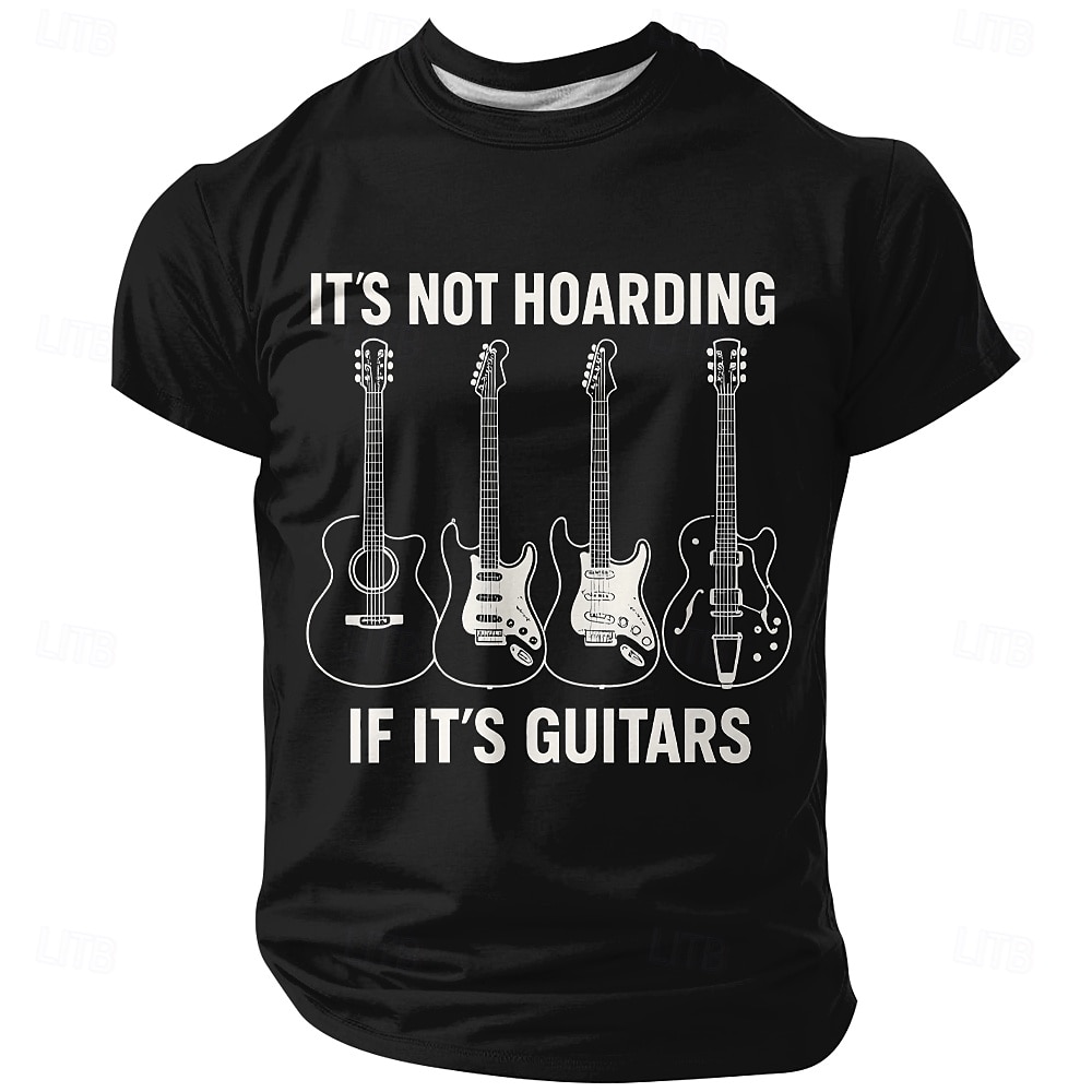 Herren Gitarre Lustiger Slang T Shirt Kurzarm T-Shirt 3D-Druck Rundhalsausschnitt Hemd Mode Täglich Täglich Straße Blau Schwarz Rote Sommer Frühling Bekleidung S M L XL XXL XXXL 2026 - $21.99 –P4